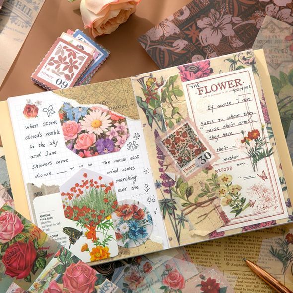 Набір матеріалів для скрапбукінгу SIMNO Letter From Flowers 154 шт 18x23 см