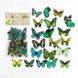 Набір прозорих стікерів для скрапбукінгу Зелені метелики 40 шт (TS06E22)