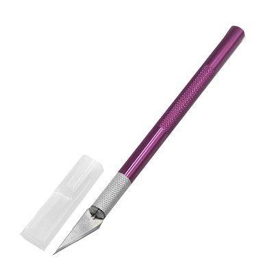 Ніж скальпель канцелярський фіолетовий 14 см (TWGS-217-PP)