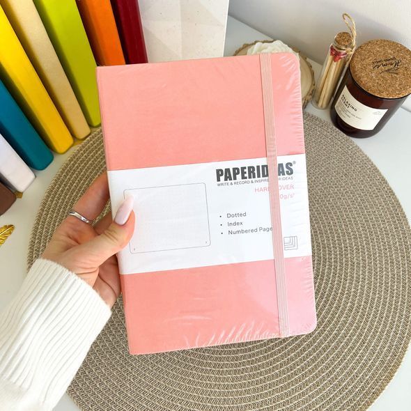 Блокнот в точку А5 PAPERIDEAS для Bullet Journal Розовый (Nude pink)
