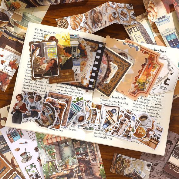 Набір матеріалів для скрапбукінгу SIMNO Coffee 147 шт 18x23 см