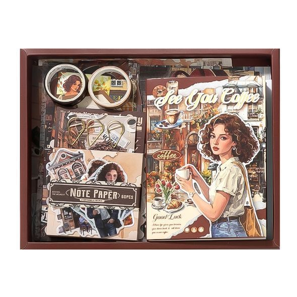 Набір матеріалів для скрапбукінгу SIMNO Coffee 147 шт 18x23 см