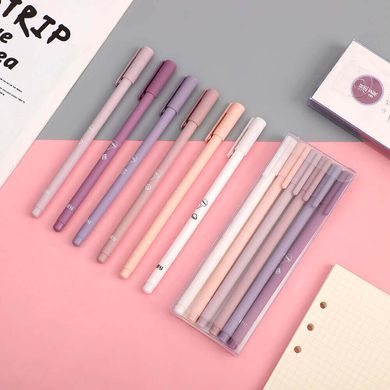 Матовые гелевые ручки Jianwu набор из 6 штук Розовые