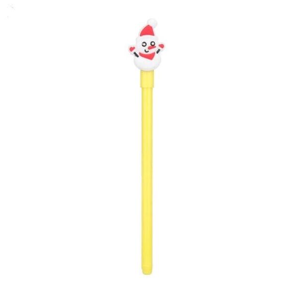 Ручка новорічна жовта Сніговик