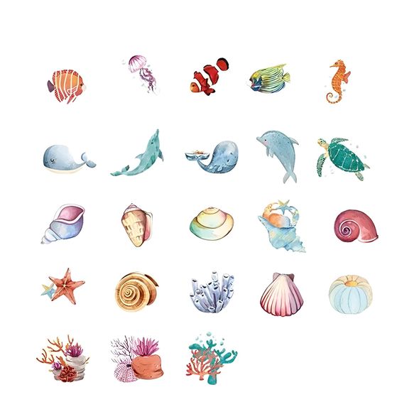 Набір стікерів картинок Etori Life Ocean World 46 штук (EXE230224)