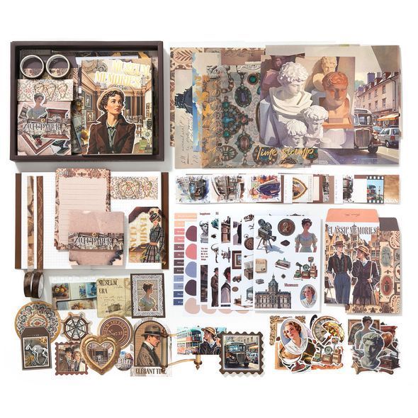 Набір матеріалів для скрапбукінгу SIMNO Museum Memories 147 шт 18x23 см