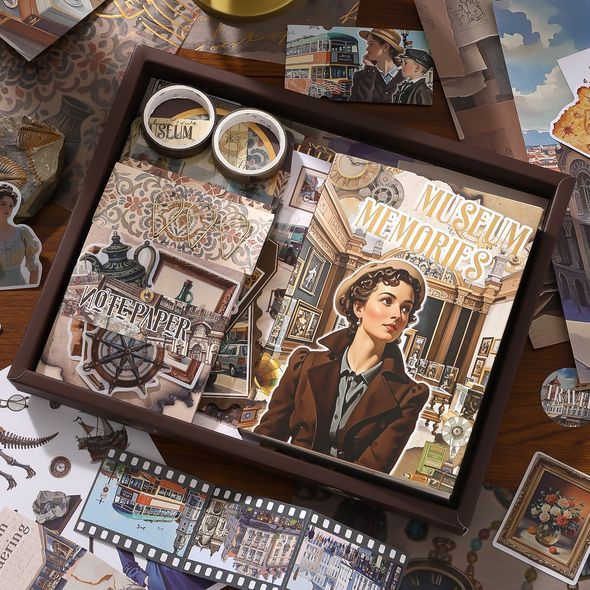 Набір матеріалів для скрапбукінгу SIMNO Museum Memories 147 шт 18x23 см