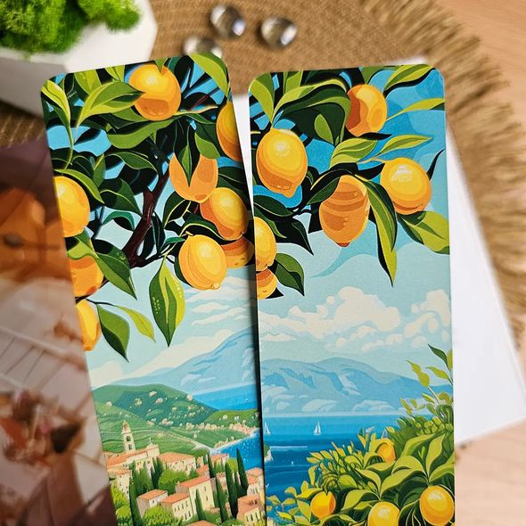 Двостороння закладка для книг MriyTaDiy ART-27 Лимонний сад 5х16 см