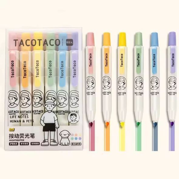Набір маркерів в пастельних кольорах Tacotaco 6 шт