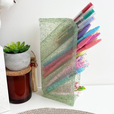 Органайзер для ручок пластмасовий Зелений 20.5х9х5 см