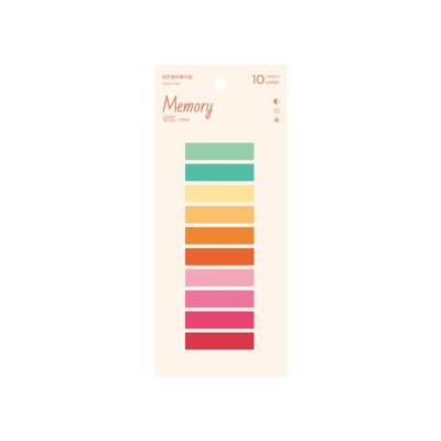 Стікери-закладки для нотаток Memory кольорові 10 кольорів (6941731551161)