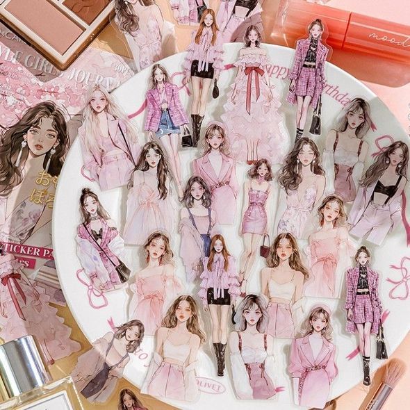 Набір стікерів MO CARD Pink fashion 30 шт (MMK0H202)