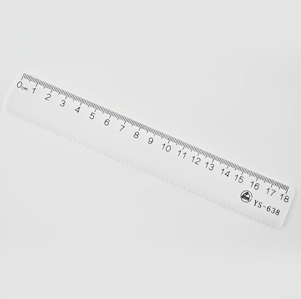 Біла лінійка YASI 18 см (YS-638)