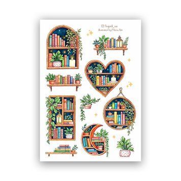 Книжные стикеры BUJODI Ночные полки 17х12 см