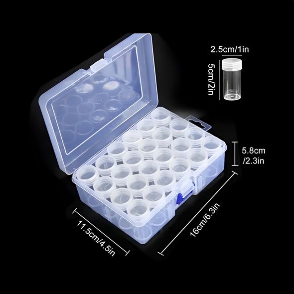 Органайзер для алмазної мозаїки 16х11,5х5,8 см 24 контейнери Прозорий (УЦІНКА)