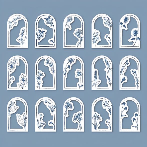 Набор стикеров для скрапбукинга Mr. Рaper Рамки Голубые 30 шт (MG034-0068)