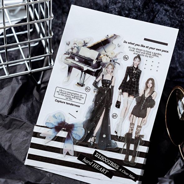 Набор стикеров MO CARD Black fashion 30 шт (MMK0H203)