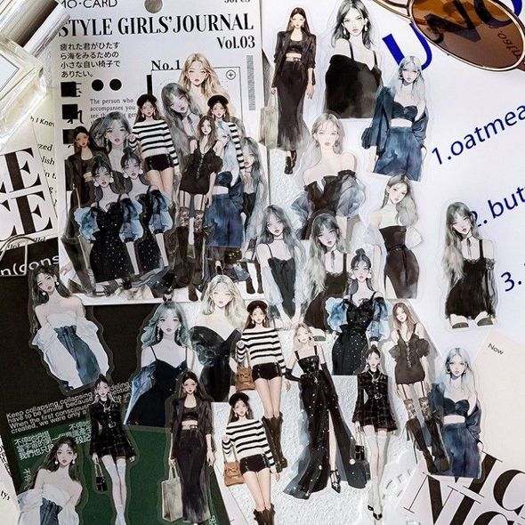Набор стикеров MO CARD Black fashion 30 шт (MMK0H203)