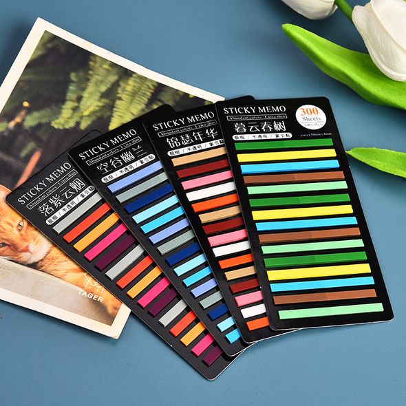 Стикеры-закладки для заметок 5 цветов 300 шт (MEMO-300-15-W)