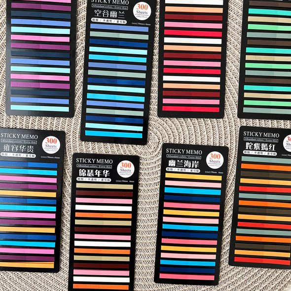 Стікери-закладки для нотаток Коричневі 5 кольорів 300 шт (MEMO-300-15-BR)