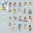 Набір стікерів Have a good day City character girl 20 шт