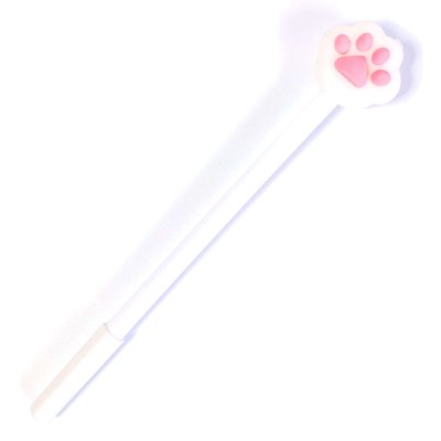 Гелева ручка Котик біла 17 см