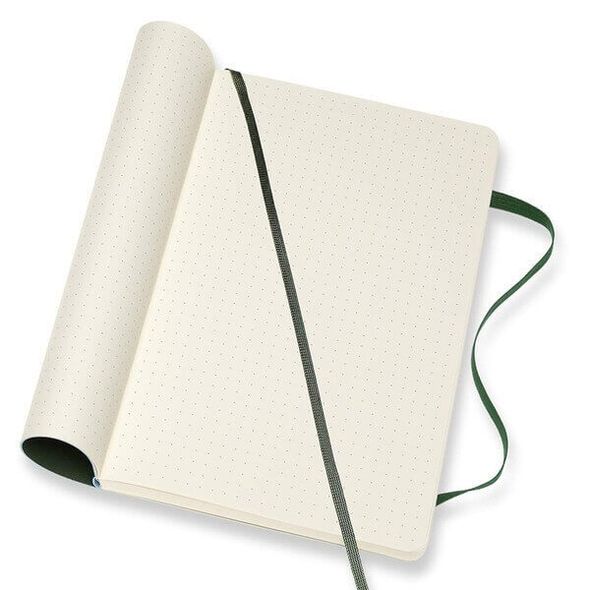 Блокнот Moleskine в точку для Bullet Journal Средний 13х21 см Зеленый Мягкая обложка (QP619K15)
