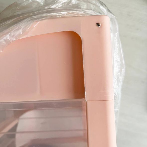 Пластмасовий органайзер для канцелярії 27х24х17 см 3 відсіки Рожевий (УЦІНКА)