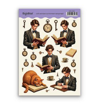 Сет стикерів BuJoBox Час та книжки 10х15 см