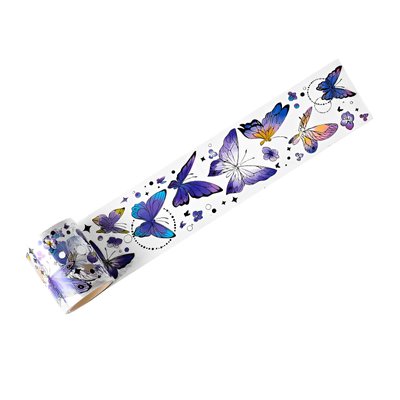 Декоративный скотч Фиолетовые бабочки 5 см х 3 м (DWXI-6-03)