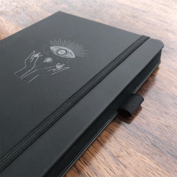 Блокнот в крапку А5 для Bullet Journal Чорний з чорними сторінками 80 аркушів 150 г/м² (BUKE-009)