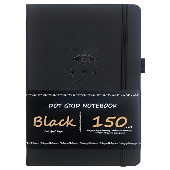 Блокнот в точку А5 для Bullet Journal Черный с черными страницами 80 листов 150 г/м² (BUKE-009)
