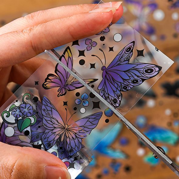 Декоративний скотч Фіолетові метелики 5 см х 3 м (DWXI-6-03)