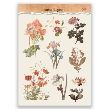 Сет наліпок для блокнота Nomad Post Vintage Botany 10х15 см