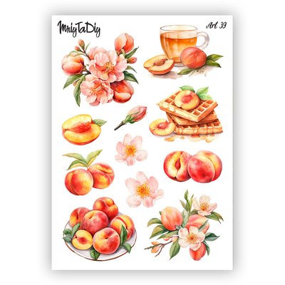 Сет наклейок MriyTaDiy Art №39 Персиковий цвіт 10х15 см