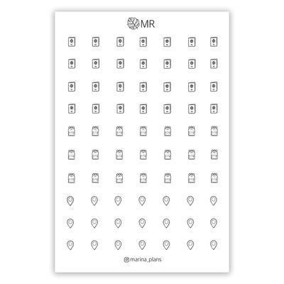 Функціональні стікери іконки для щоденника MR Подорожі 10х15 см