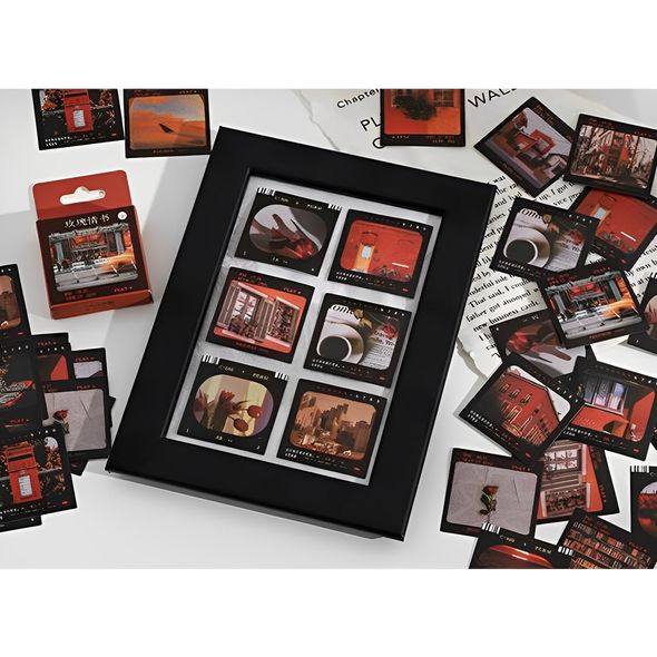 Набір стікерів картинок Red 46 штук 4х4 см