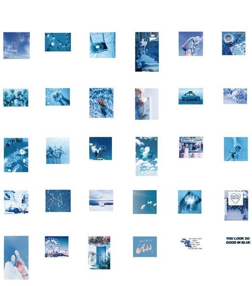 60 шт стікерів в форматі картинок YUXIAN 7*5 см Blue (YXTZB158)