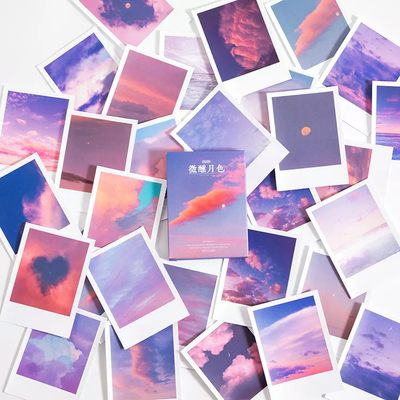 30 шт стикеров в формате картинок для скрапбукинга Розовое небо 6х8 см (MMK06D235)