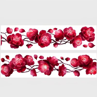 Декоративний скотч Червона квітка 4.5 см х 2 м (6974789160016-6)