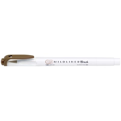 Mildliner Brush Pen двухсторонний Zebra Коричневый (WFT8-ME)