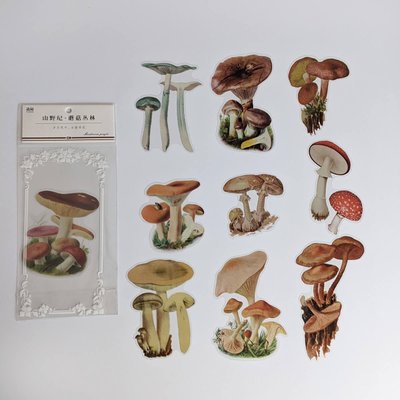 Набор прозрачных стикеров Mushroom jungle 11 шт (YXTZB382)