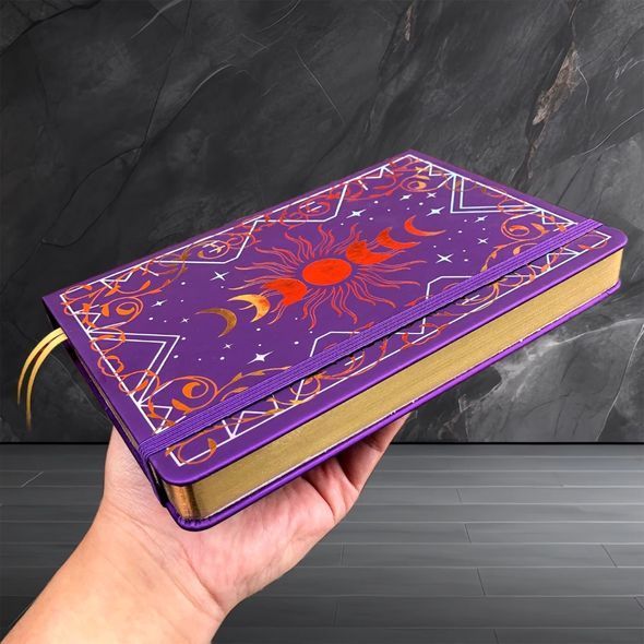 Блокнот в точку А5 для Bullet Journal Фиолетовый с золотистым срезом 80 листов 160 г/м&sup2; (BUKE-061)