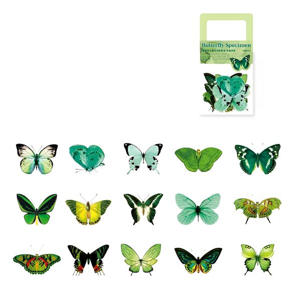 Набор стикеров Mr. Рaper Бабочки зеленые 45 шт (MG064-0436)