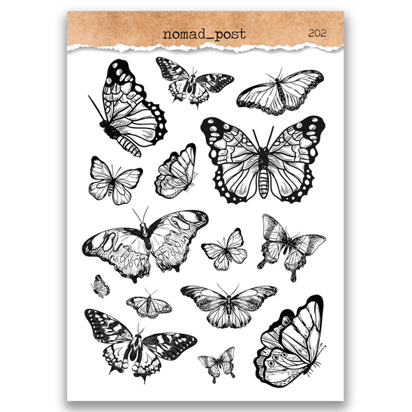 Сет наклейок для блокнота Nomad Post Butterflies 10х15 см