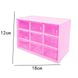 Пластмасовий органайзер для канцелярії 18х12х9.8см 9 комірок Яскраво-рожевий (TWGS-015-PP)