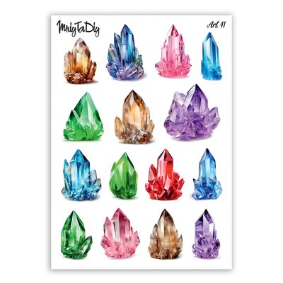 Сет наклеек MriyTaDiy Art №41 Цветные кристаллы 10х15 см