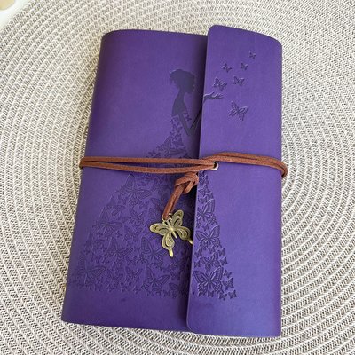Кожаный блокнот на кольцах для скрапбукинга 80 крафтовых листов Фиолетовый (TWN-033-02)