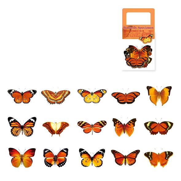 Набір стікерів Mr. Рaper Помаранчеві метелики 45 шт (MG064-0435)