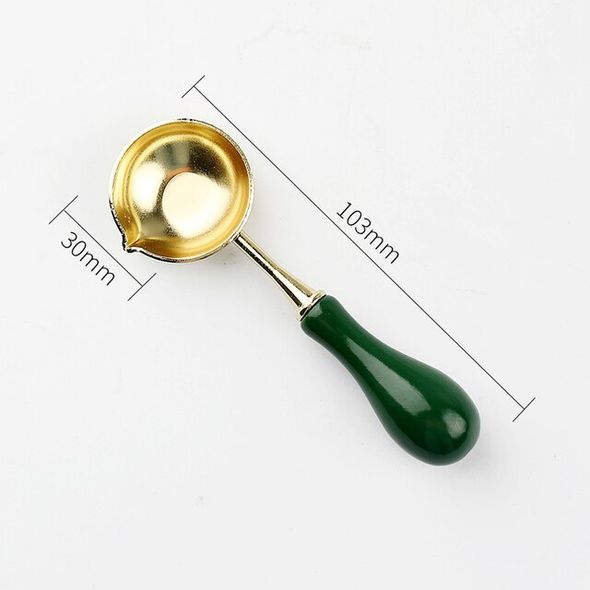 Ложка для сургуча Зеленая ручка 12 см